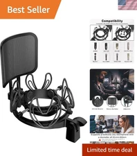 Universal Microphone Shock Mount & Pop Filter Combo