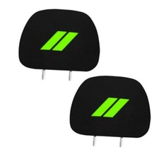 2PCS Car Headrest Covers Soft Black Fabric Car Seat Head Rest Cover green