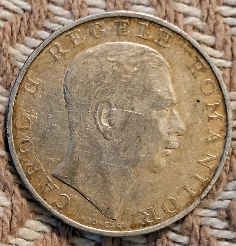 1939 Romania 250 Lei .835 Silver VF+