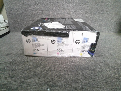 HP 305A 3-Pack Genuine HP Toner Cartridges Cyan, Yellow, Magenta CF370AM - Photo 2/2