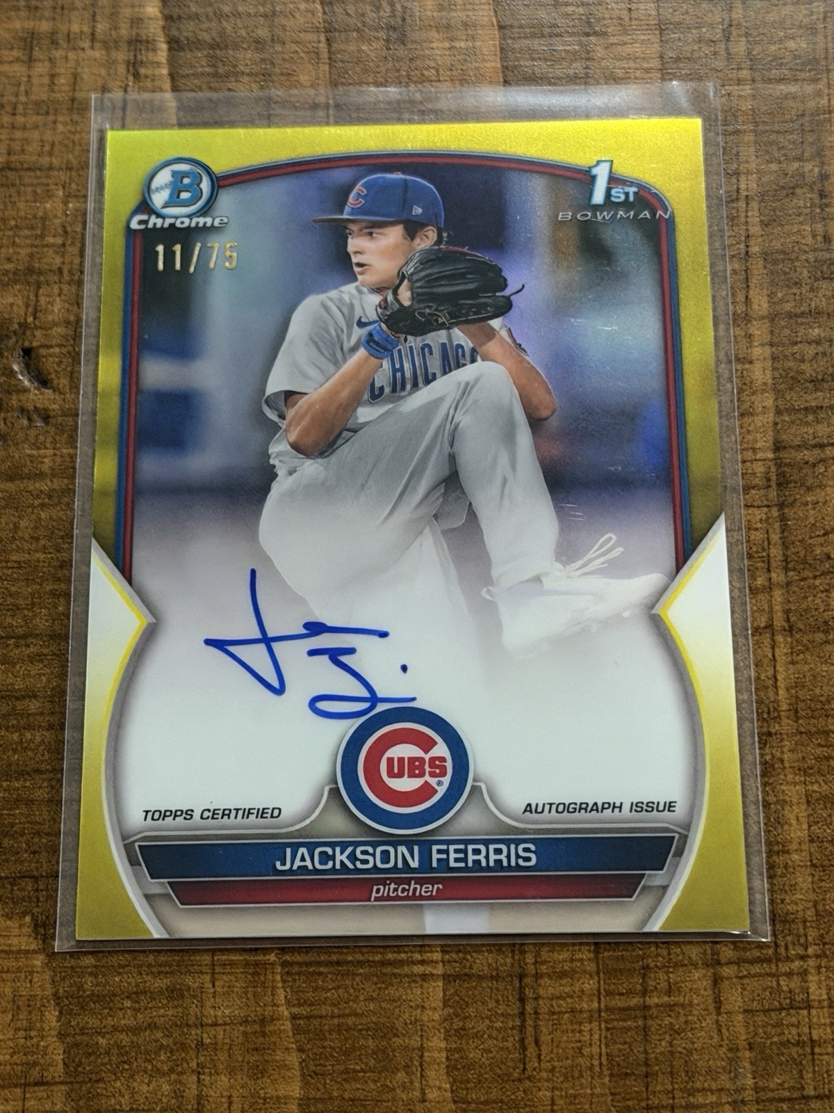 2023 Bowman Chrome Jackson Ferris Yellow Refractor Auto /75 #CPA-JF