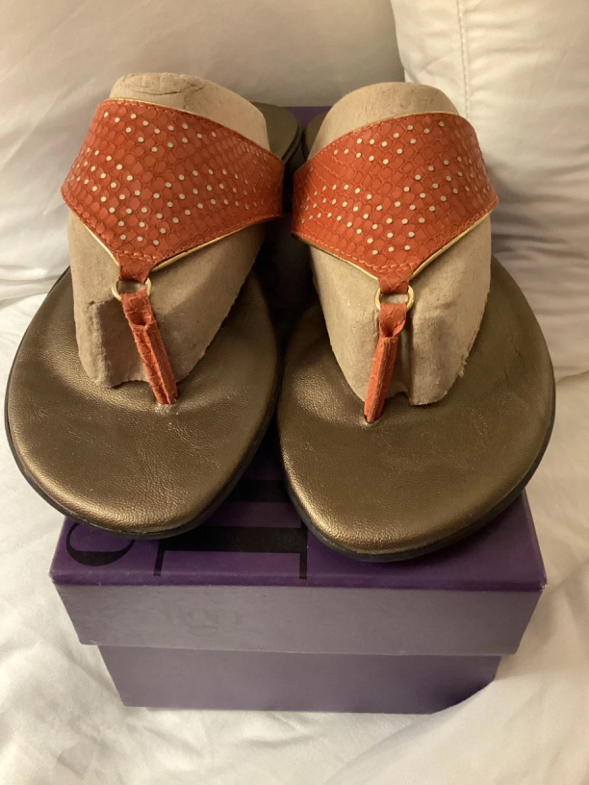 CLARKS Sandali infradito Indigo By Sol Bloom in pelle arancione bruciato taglia 9M