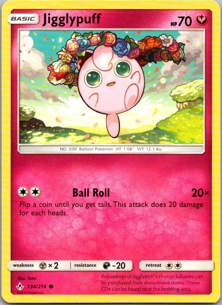 Jigglypuff Common SM - Unbroken Bonds 134/214 NM