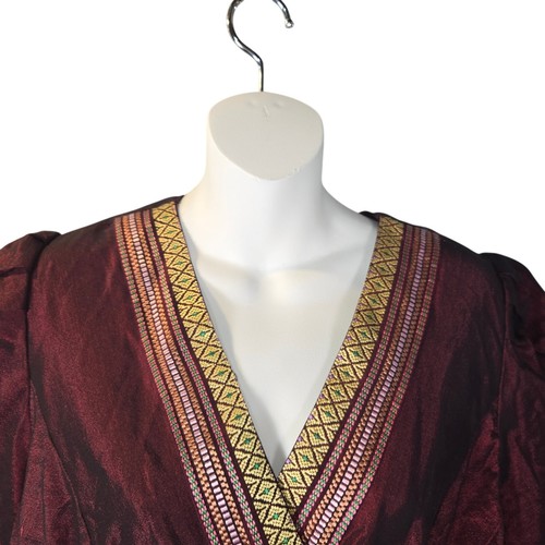 Handmade Small Artisan Top Cultural Attire Gold Brocade Trim Statement Blazer - Picture 2 of 12