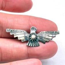 Vintage Southwestern Thunderbird Sterling Silver Scarf Ring
