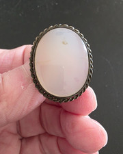 Antico Cammeo Spilla in Argento e Pietra Opale della Metà dell'800