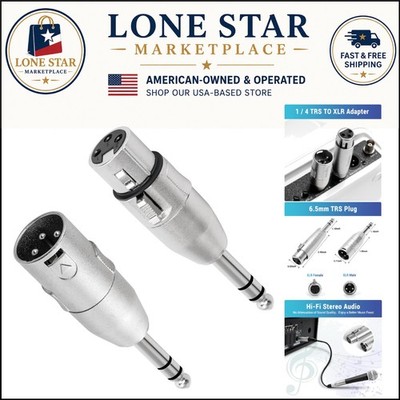 Versatile 6.35mm TRS to XLR Adapter Set for Musicians and Audio Devices