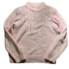 Vintage 90s Partners by Mervyn s Pink Cable Knit Sweater Women s M Medium