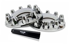 Hubcap Wheel Cover Kit 2 Pack 33mm Screw-On ABS Chrome Plastic Front Standart