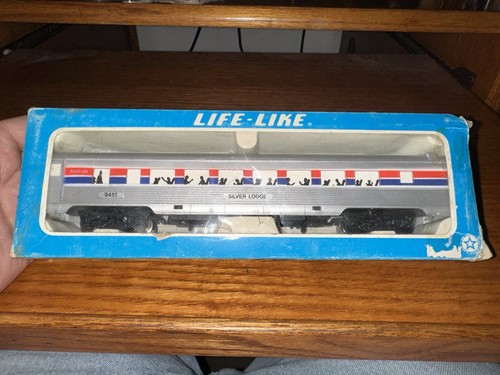 Coche de observación Life Like Trains Amtrak Silver Lodge escala HO 28-21640 caja abierta | Condition: Used
