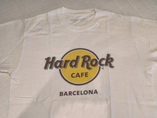 T-shirt Hard Rock Café Barcelona taglia M bianca medium men fit 100% cotone