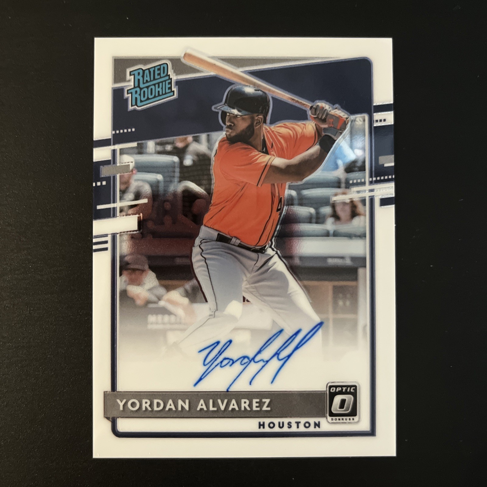 Yordan Alvarez 2020 Panini Donruss Optic Rated Rookie On-Card RC Auto Astros