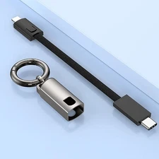 Multiple Use PD60W Type C Charging Cable with Leather Lanyard for Easy Carry