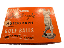 Vintage Gene Sarazen Golf Ball Box with 4 Sleeves of balls