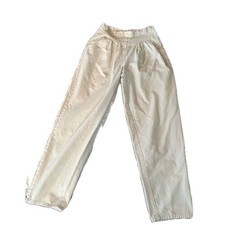 Vintage Together 80's Women's White Cotton Paperbag Wide Leg Pants Size 10