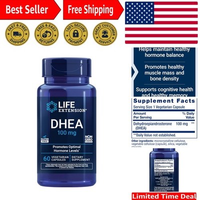 Non-GMO DHEA 100 Mg Supplement - 60 Gluten-Free Capsules for Active Living