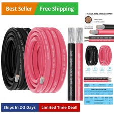 4 Gauge Marine Wire Include 4AWG 10FT Black  10FT Red,4 Gauge Marine Grade W...