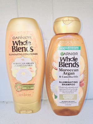 2 Garnier Whole Blends MOROCCAN ARGAN&CAMELLIA OILS Shampoo-Conditioner, 12.5 OZ