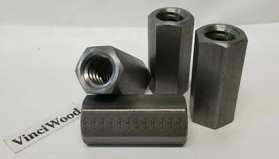 QUALWARE 3/4-6 Acme Coupling Nut (2 Pieces) Right Hand,1" Wide Hex x 2-1/4" Made in USA.
