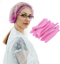 100 Pack 21" Disposable Nonwoven Bouffant Caps Hair Net for Hospital Salon Spa