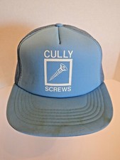 Vintage RARE Cully Screws Blue Mesh Trucker Snapback Cap Hat Mens One Size