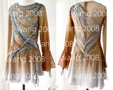 Ice Skating Dress Competition Skating Dress orange dyeing handmade
