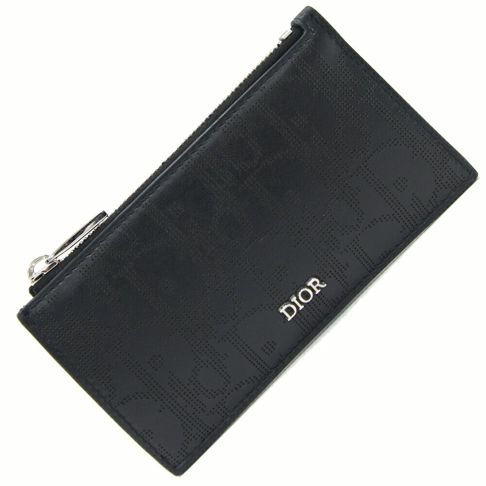 Étui à monnaie Dior Oblique Galaxy Zip porte carte 2ESBC250VPD cuir noir occasion