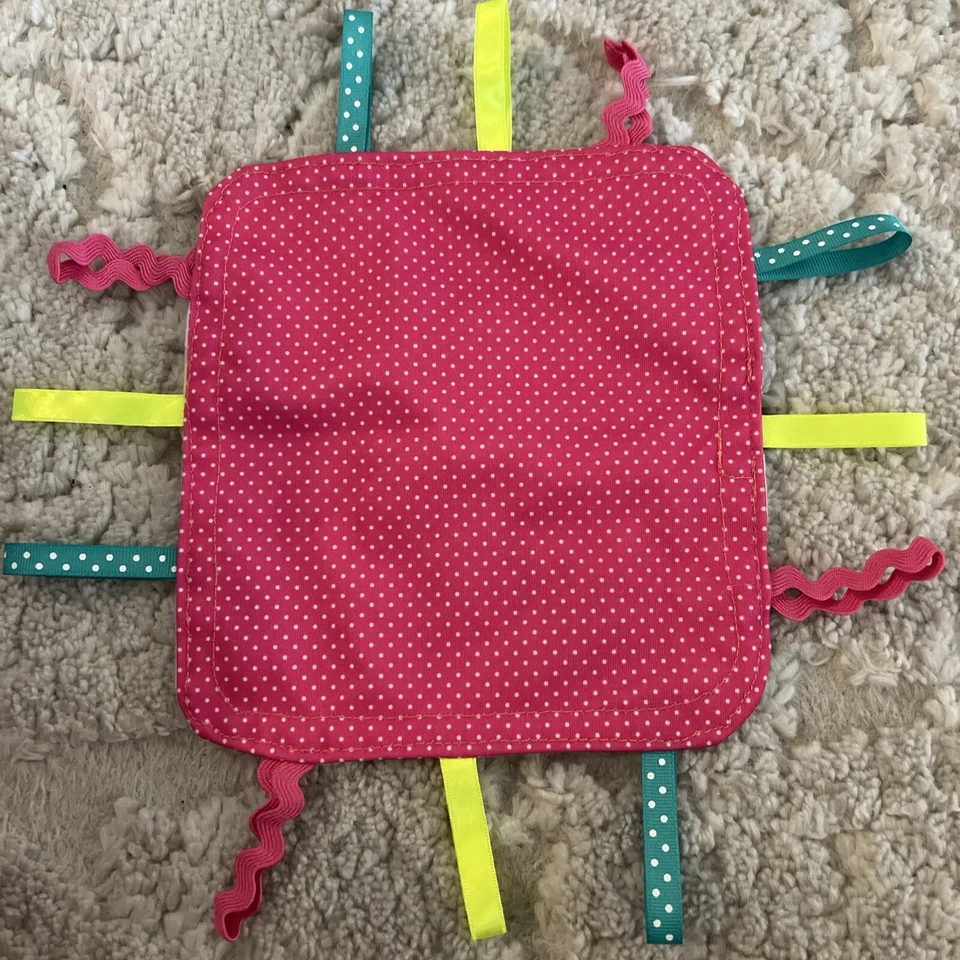 Manta de seguridad Lovey Taggie Tag bebé niño pequeño hipopótamo jirafa león tigre Foto 3 de 4