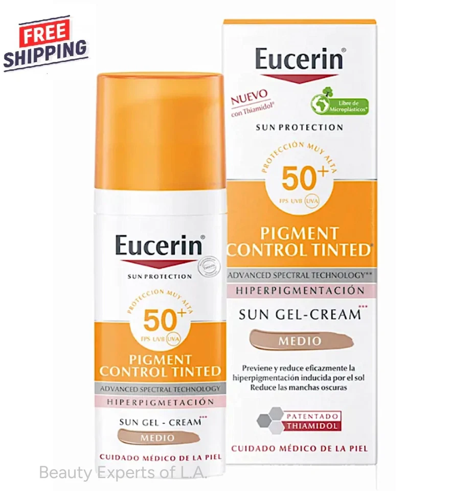 Eucerin Sun Pigment Control Gel-Crema Tintado Medio SPF50+ 50 ml Exp 05/2026 Foto 3 de 3