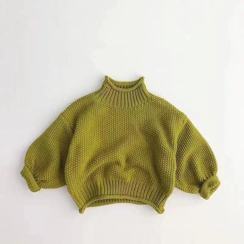 Fall and Winter Sweater Boys Girls Infant Pineapple Knitted Sweater High Neck - Picture 10 of 17
