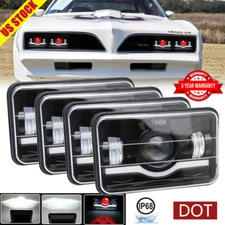 4PCS 4x6" LED Headlights High Low Beam DRL For Pontiac Firebird Trans AM 1977-81