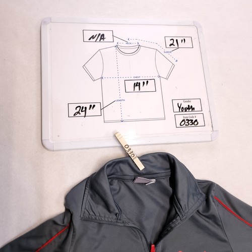 Puma Casual Long Sleeve Zip Collar Sweatshirt Youth Boys Size M Gray Black Red - Picture 8 of 8