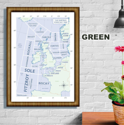 Versand Prognose Regionen, Karte, Druck, grün, Poster, A4, A3, A2 Poster
