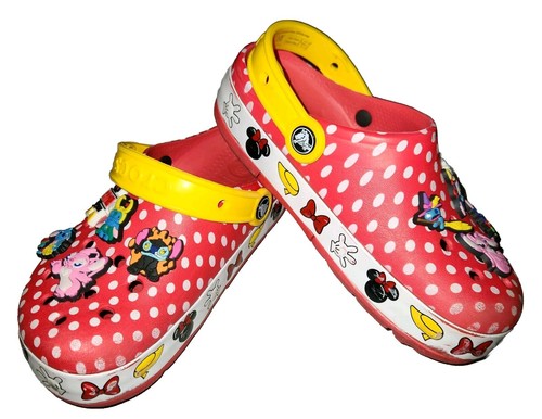  Minnie Mouse Girls Light Up Multicolor CROCS Size J 2 - Picture 1 of 16