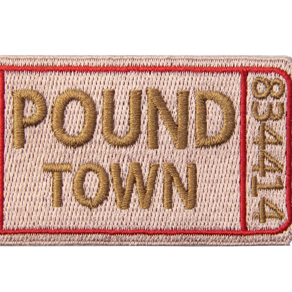Embroidered Iron Sew On Patches transfers Badges appliques Ticket to Pound Town - Image 2 of 3