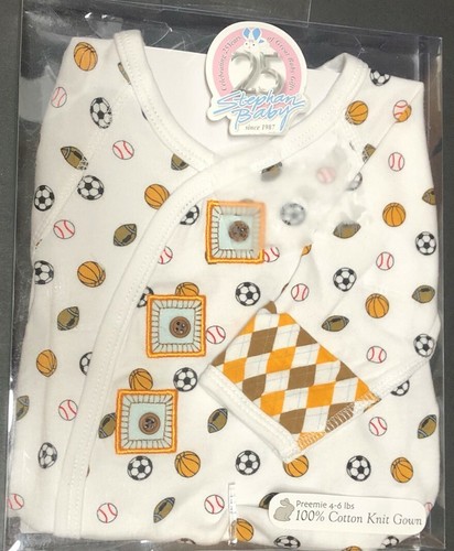 Stephan Baby Infant Gown Snapshirt 100% Cotton Many Styles Preemie 4-6 Lbs.. - Picture 7 of 20