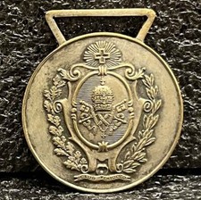Uruguay c 1900 Montevideo Club Cattolico Scudo Vaticano design antica medaglia fob