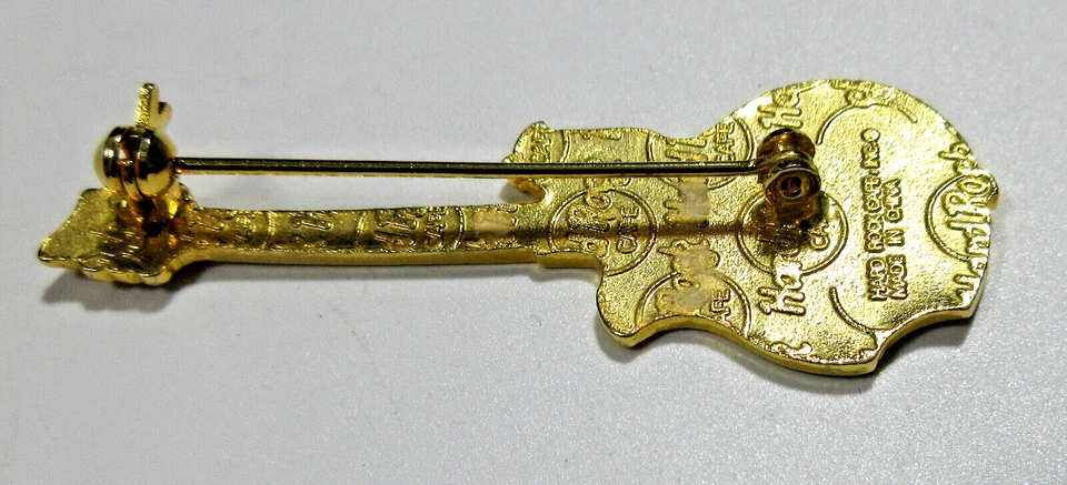 Broche HARD ROCK CAFÉ NASHVILLE TN ESMALTE GUITARRA vermelho preto tom dourado HOMENS UNI - Imagem 2 de 2