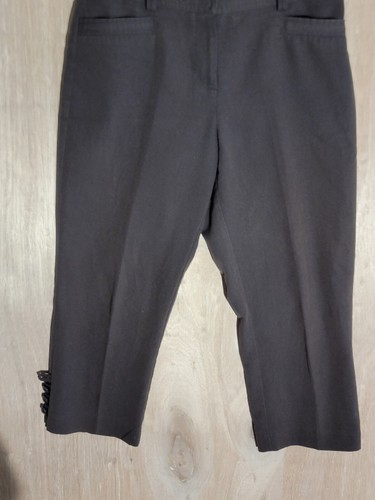 dressbarn capri pants womens size 10 flat front stretch tapered high rise brown - 第 5/12 張圖片