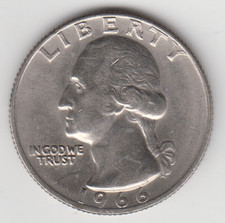 USA 1966 Washington Quarter as shown