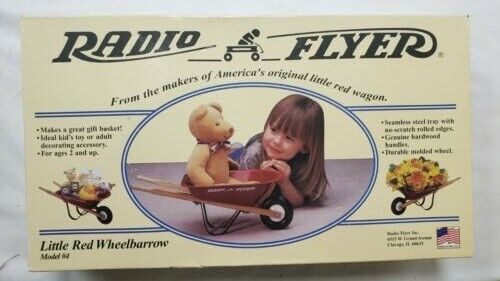 Vtg Radio Flyer Little Red Wheelbarrow Model #4 Kit Kid Toy Gift Basket Dd21 for sale online