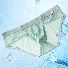 Men Underwear Boxer Briefs Ice Silk Shorts Panties Bulge Pouch Cool Underpants