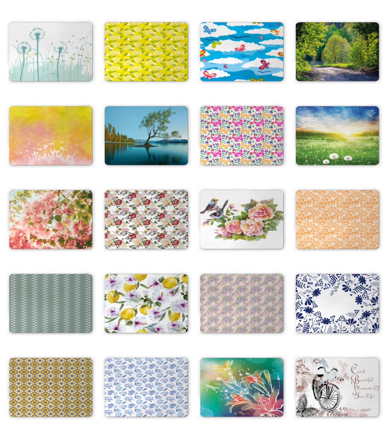 Ambesonne Spring Floral Mousepad Rectangle Non-Slip Rubber
