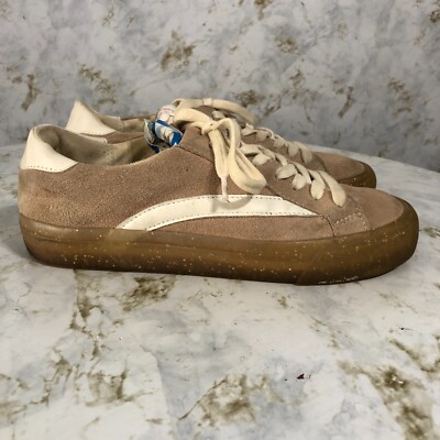 Madewell Sidewalk Womens Sz 6 Shoes Pink White Suede Low Top Fashion Sneakers