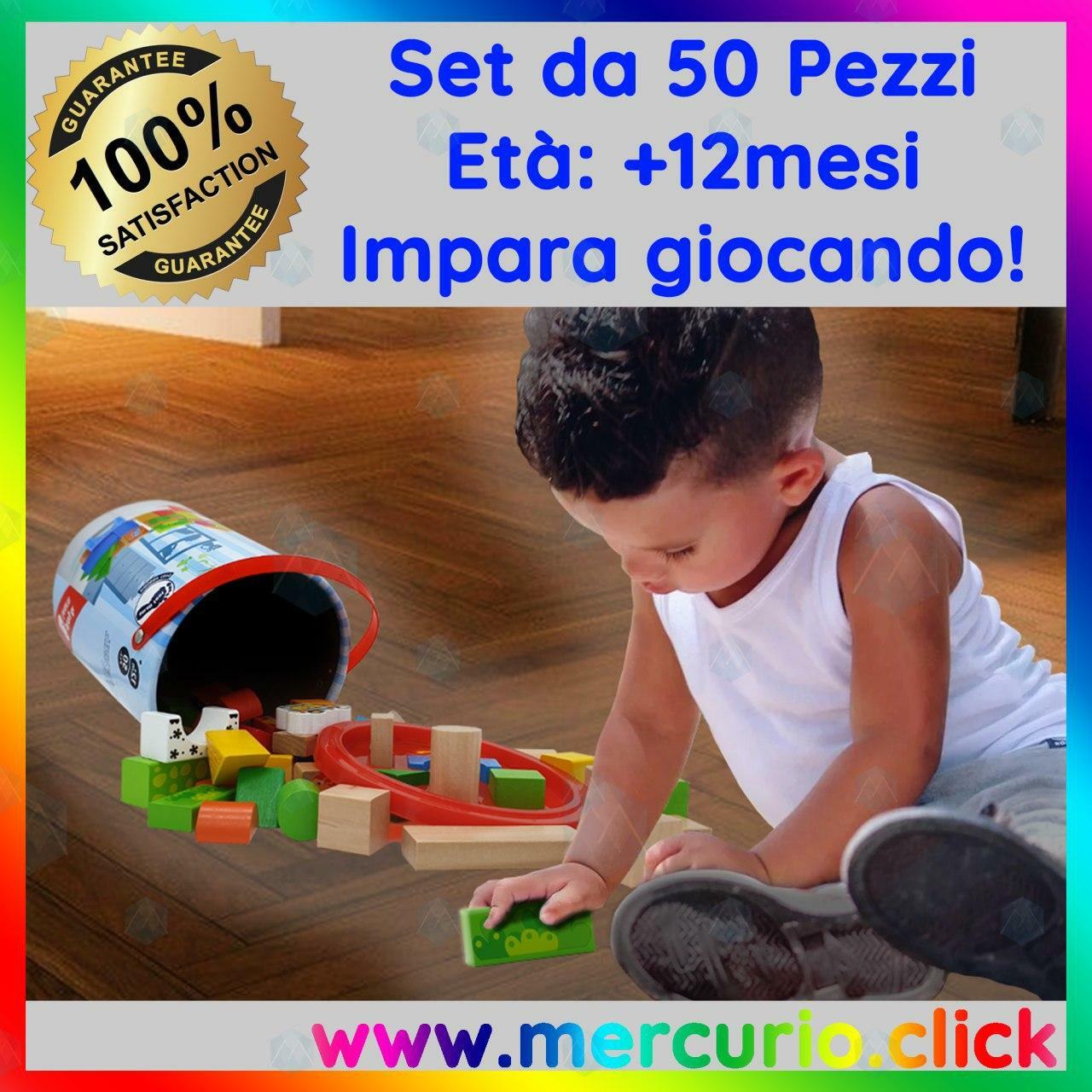 ✅ Giocattolo legno per bambini mattoncini cubetti costruzioni colorato bagnetto foto 5