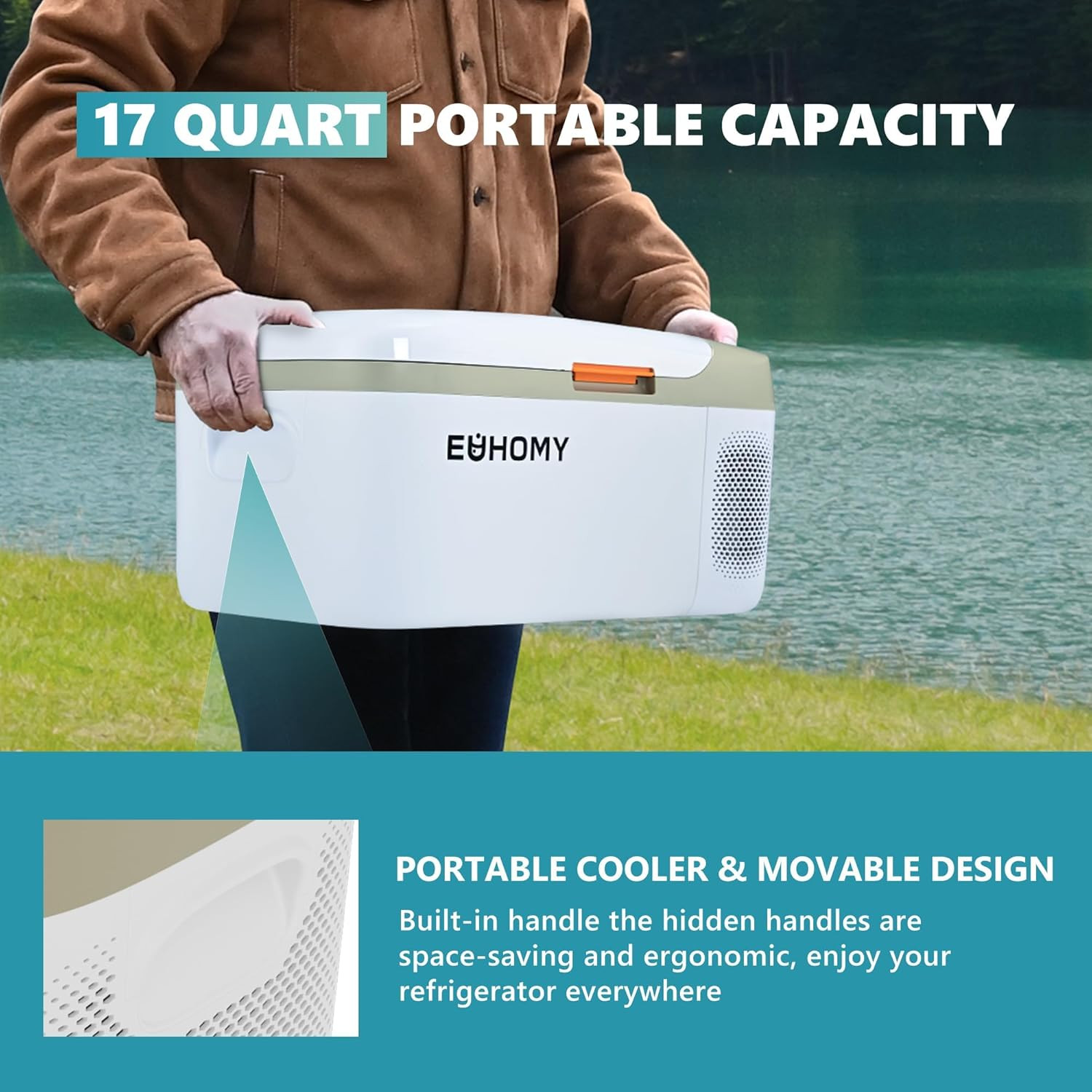 12 Volt Refrigerators, 17QT Car Refrigerator APP Control, Car Fridge with 12/24V