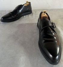 MARC JACOBS Black Leather Monk Strap Oxford Loafers Silver Buckle sz 9.5 EUC