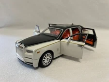 1:18 Rolls-Royce Phantom Model Car, Zinc Alloy Pull Back Toy Diecast Car with So