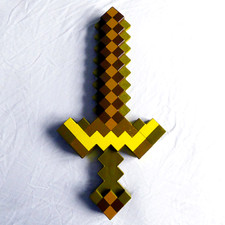 Mattel Minecraft Transforming Diamond Sword Pickaxe 2 in 1 Tool 2014 Yellow Gold