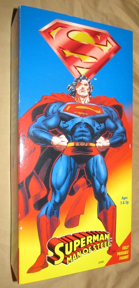 Figura Superman Man of Steel 12" con capa de tela (Kenner, 1996) K-Mart Excl. Sin usar, en caja  Foto 2 de 4